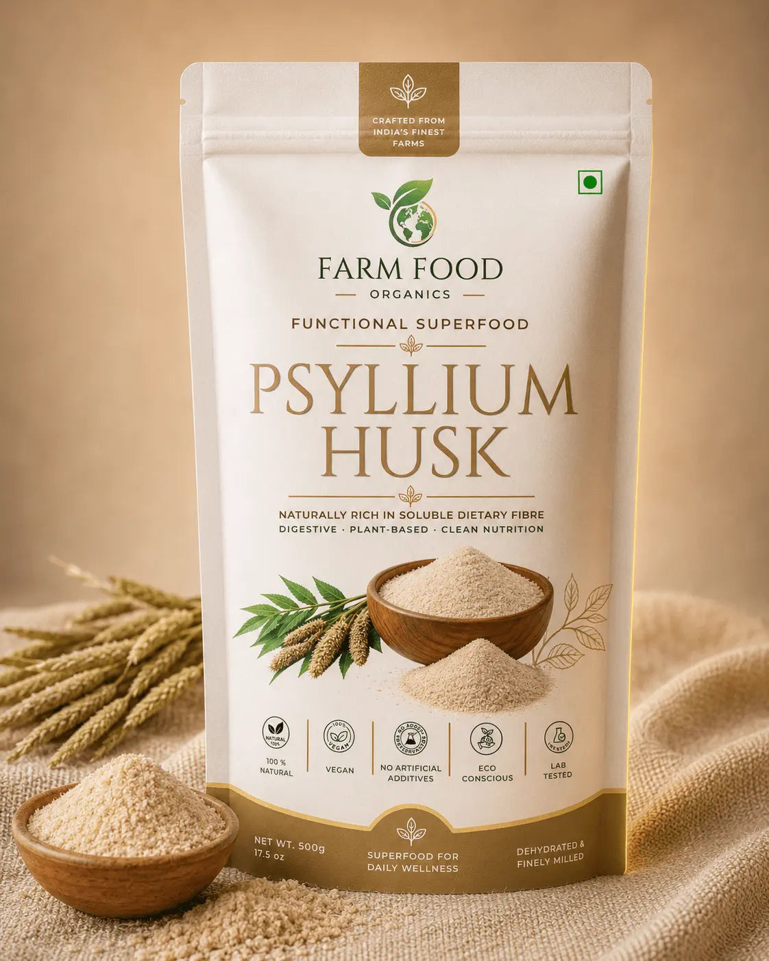 Organic psyllium husk powder bulk wholesale India - Farm Food Organics