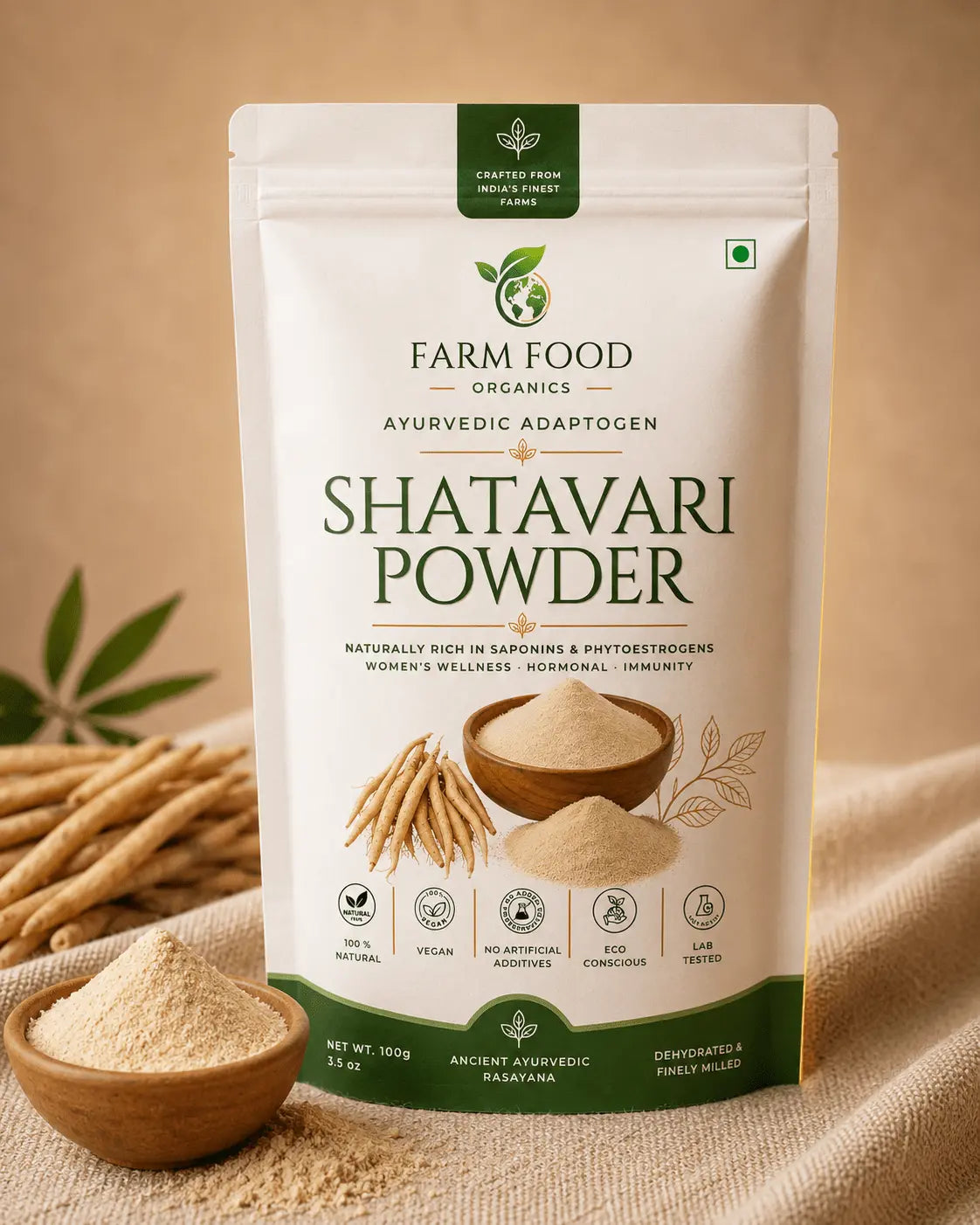 Organic shatavari powder bulk wholesale India - Farm Food Organics