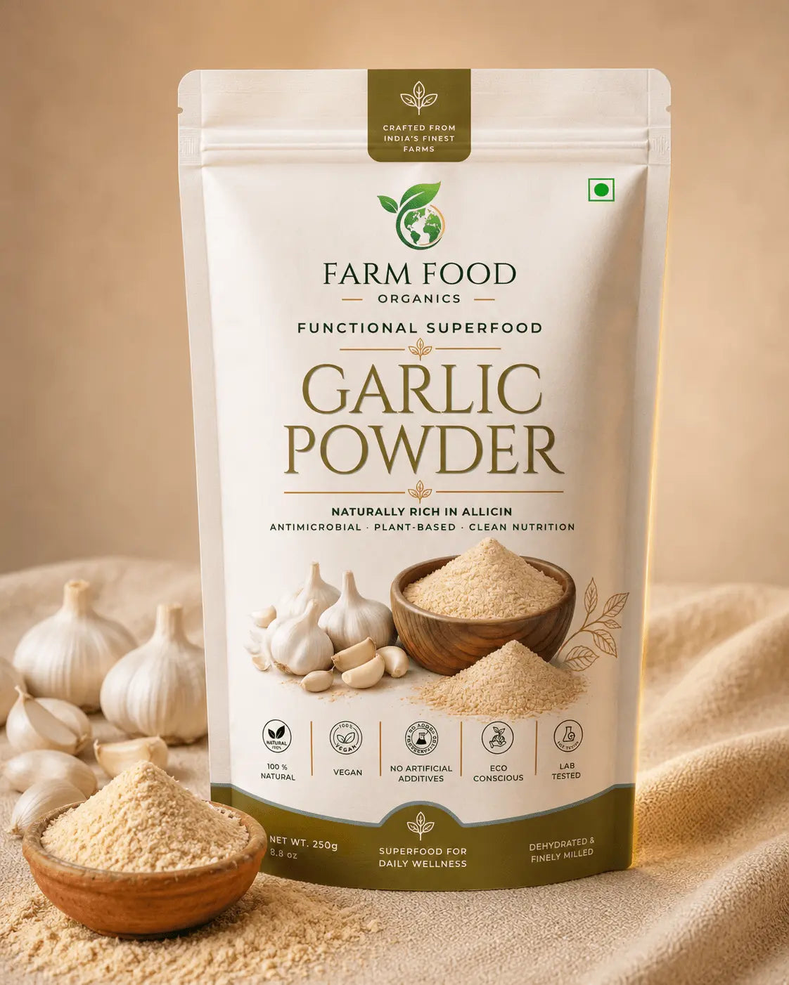 Organic garlic powder bulk wholesale India - Farm Food Organics