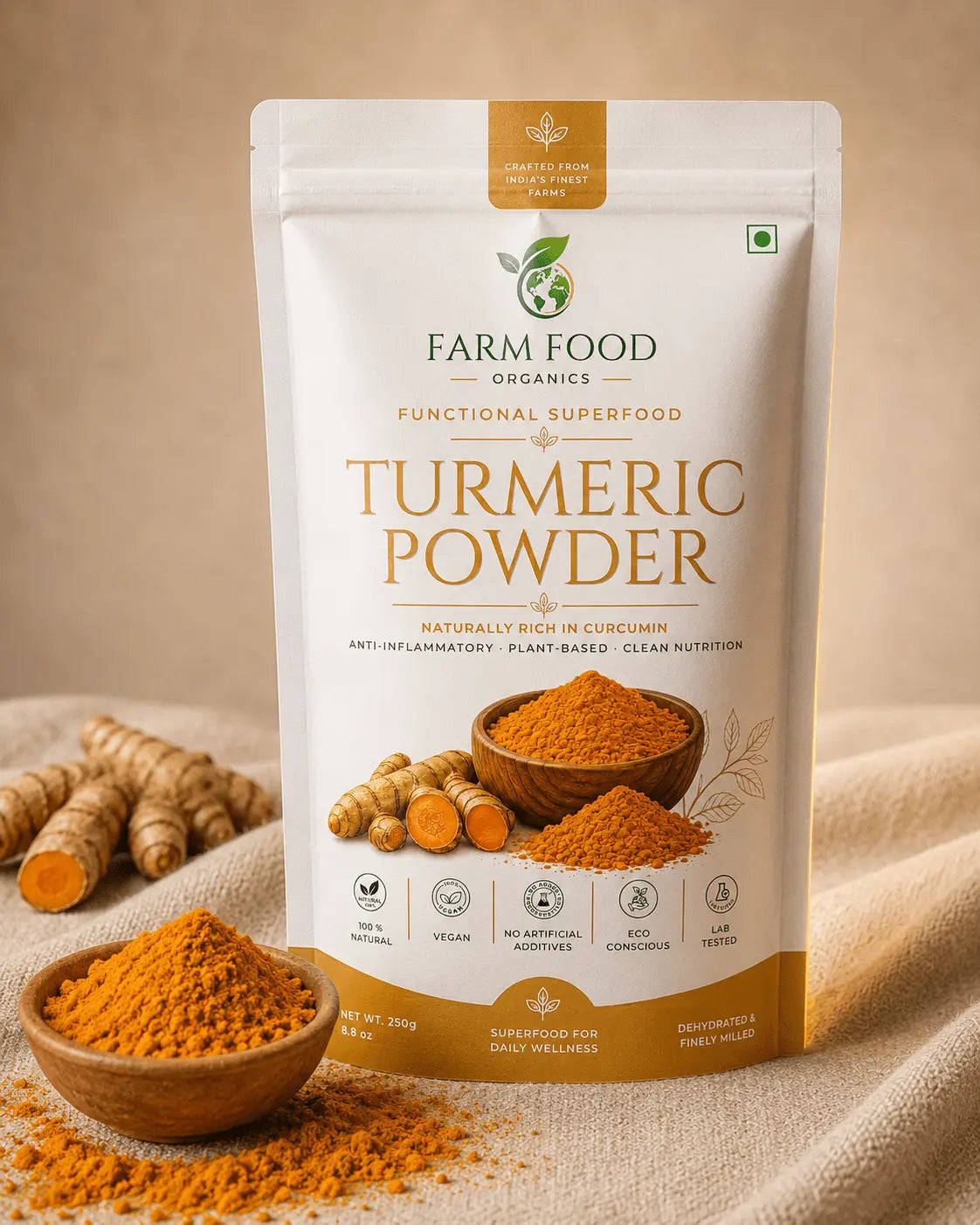 Organic turmeric powder bulk wholesale India - Farm Food Organics
