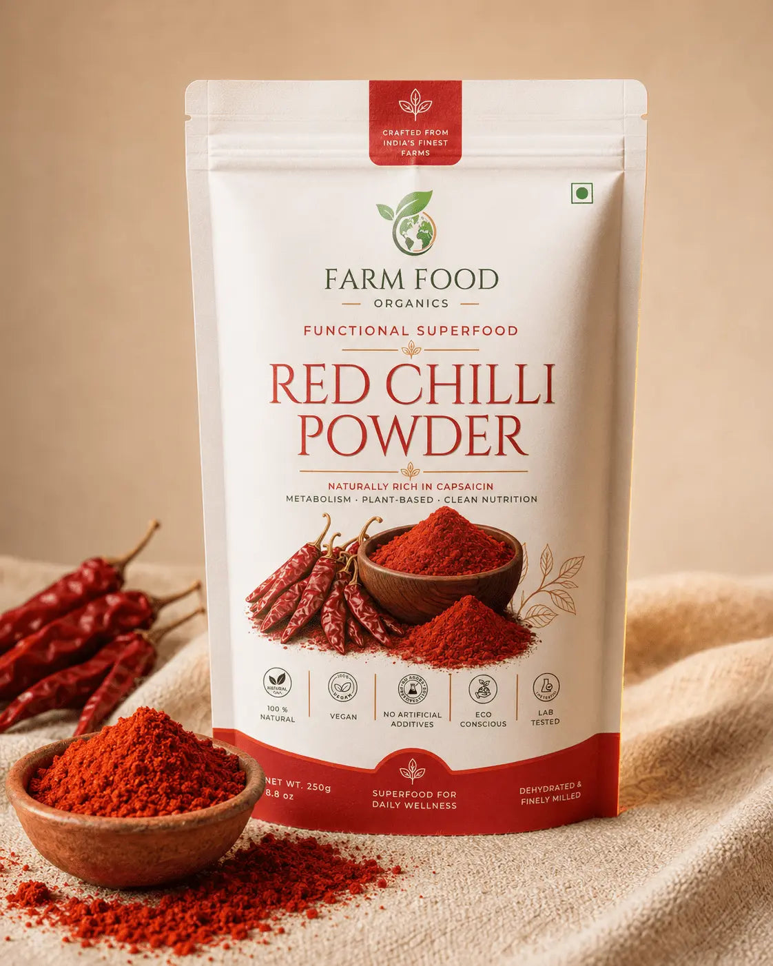 Organic red chili powder bulk wholesale India - Farm Food Organics